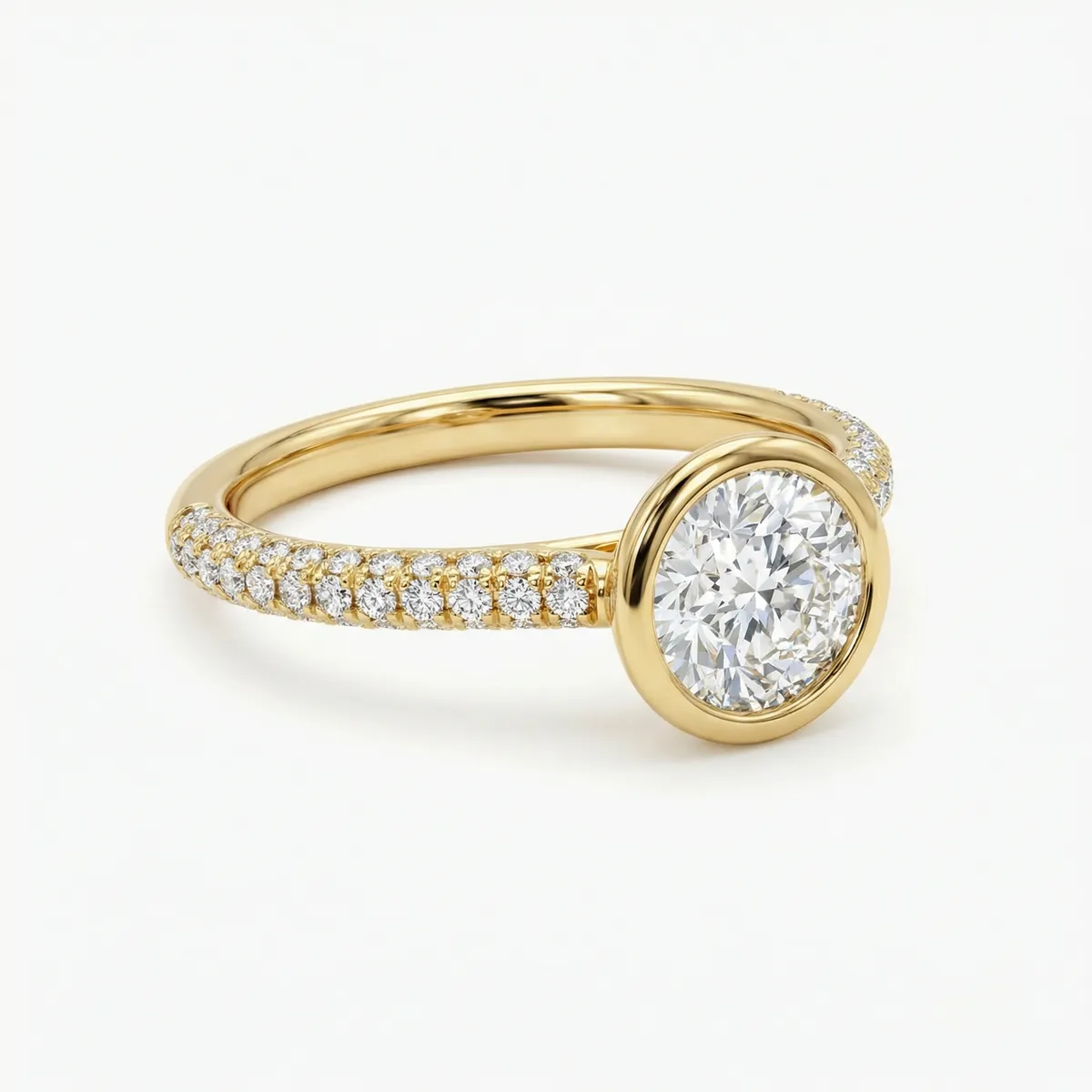 East-West Oval, 14k Yellow Gold detail