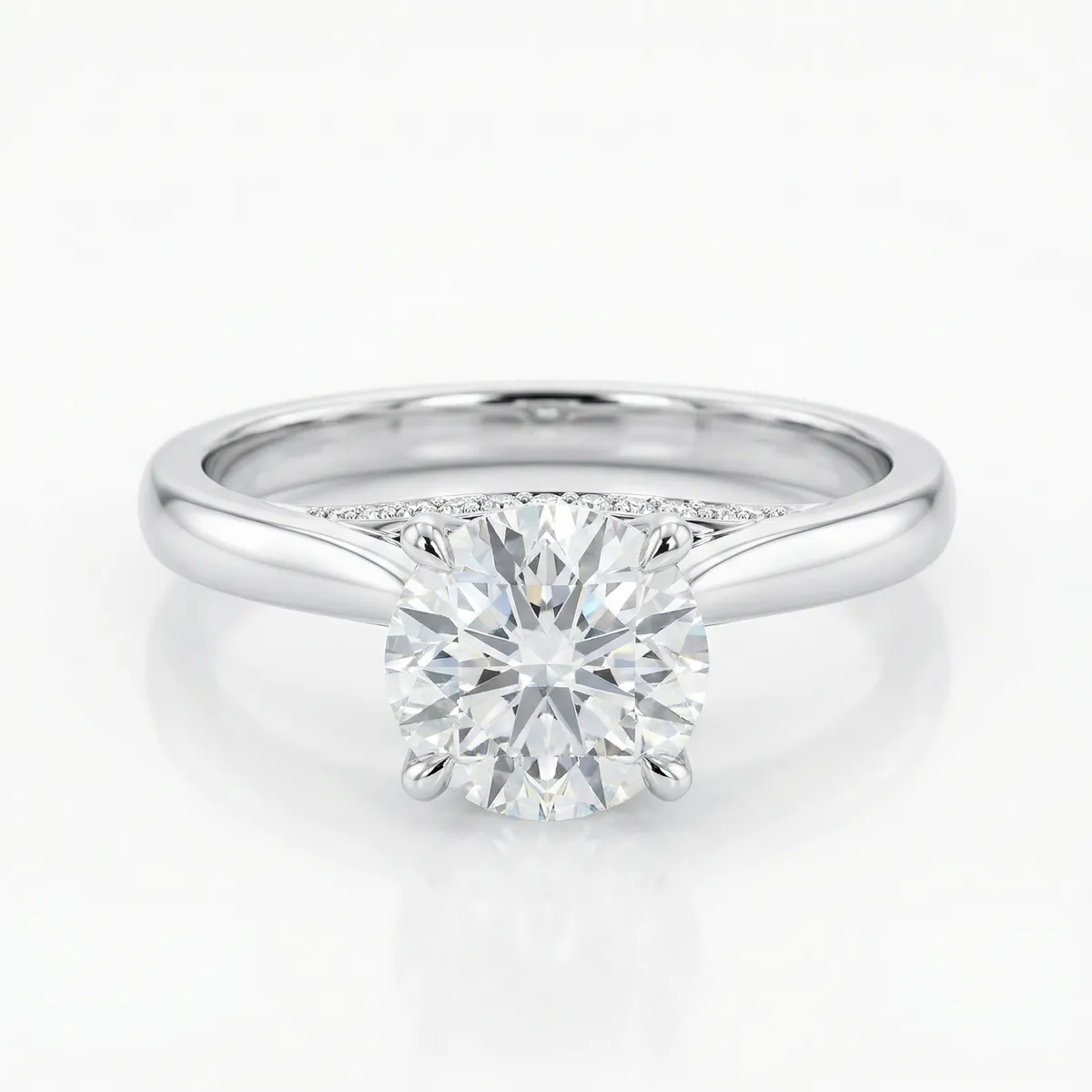 Hidden halo engagement ring setting